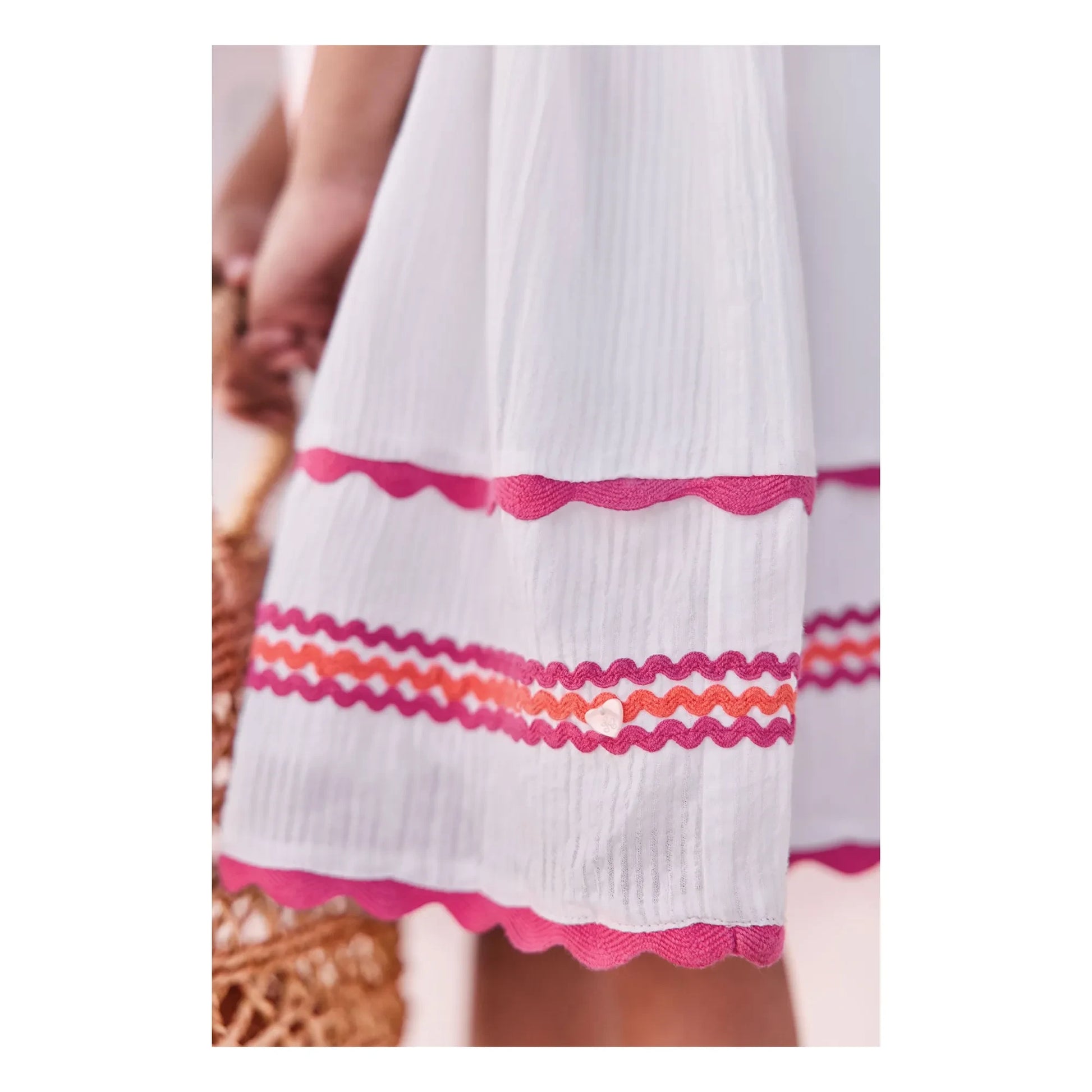 Tartine et Chocolat - Festoon Ruffle Dress | White