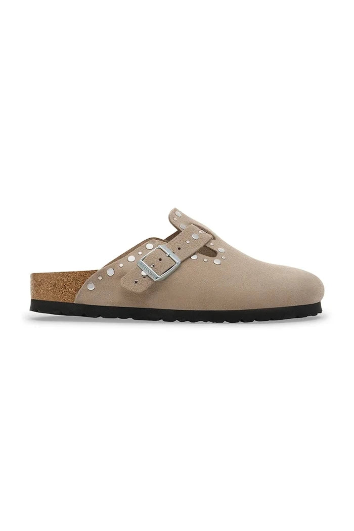 Велурени чехли Birkenstock Boston Rivet