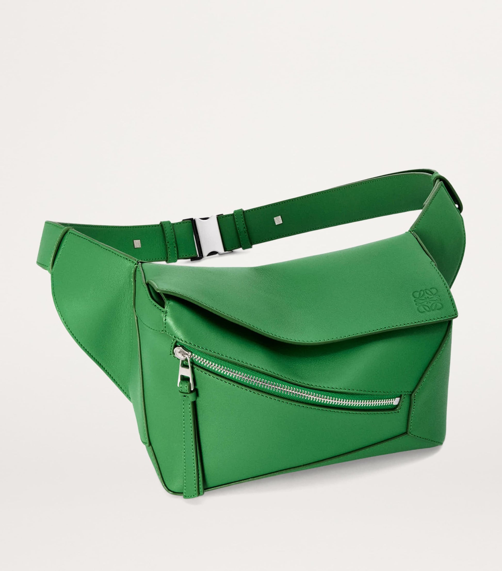 LOEWE Green Small Leather Puzzle Edge Belt Bag