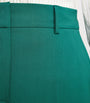 Green Virgin Wool Tailored Trousers