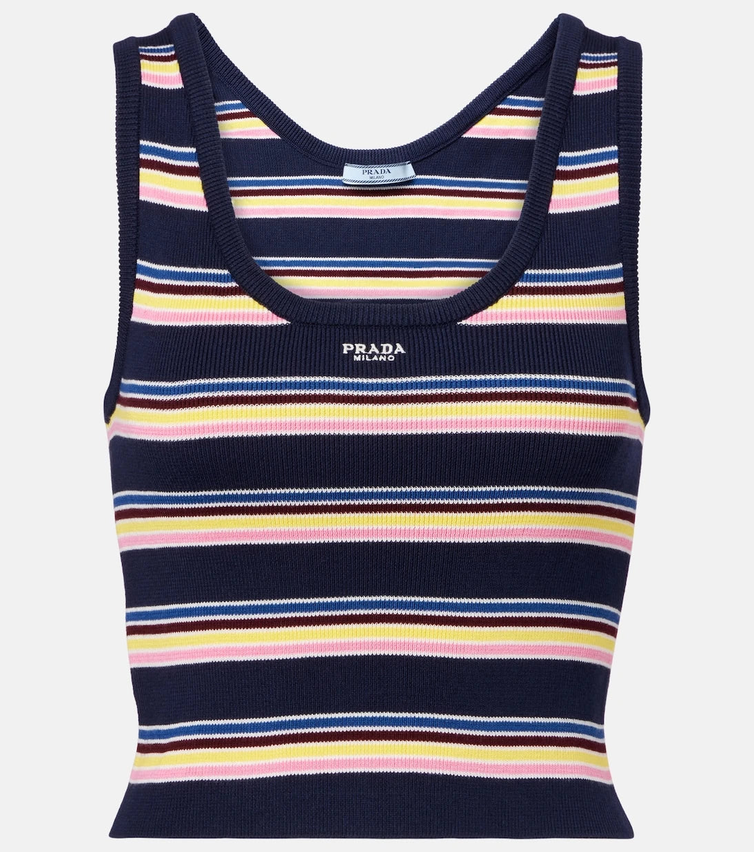 Prada - Striped cotton tank top