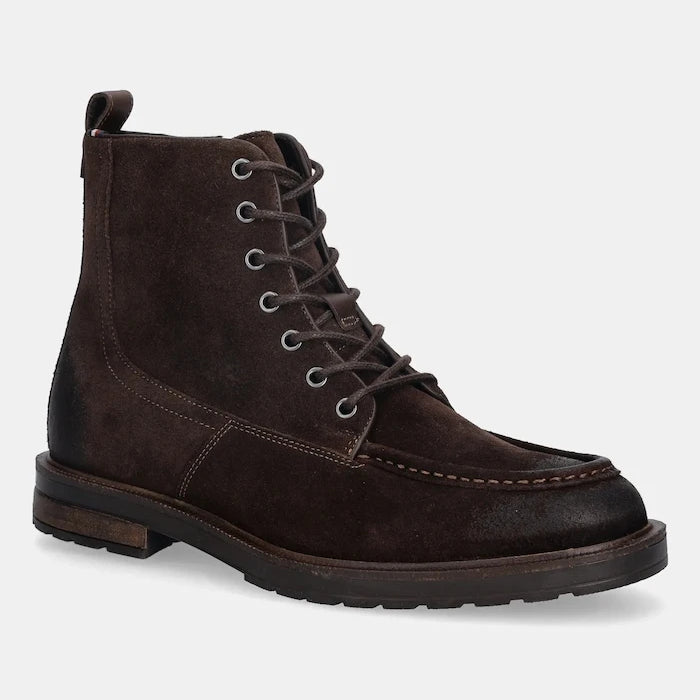 Велурени обувки Tommy Hilfiger CLEATED HILFIGER W SDE MOC BOOT