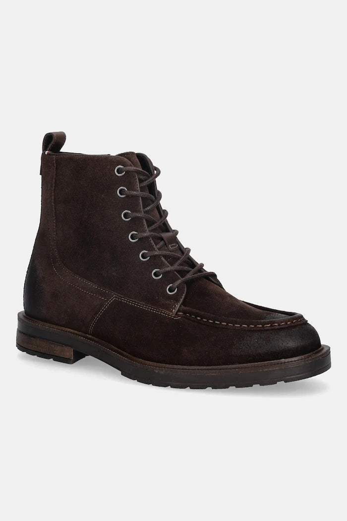 Велурени обувки Tommy Hilfiger CLEATED HILFIGER W SDE MOC BOOT