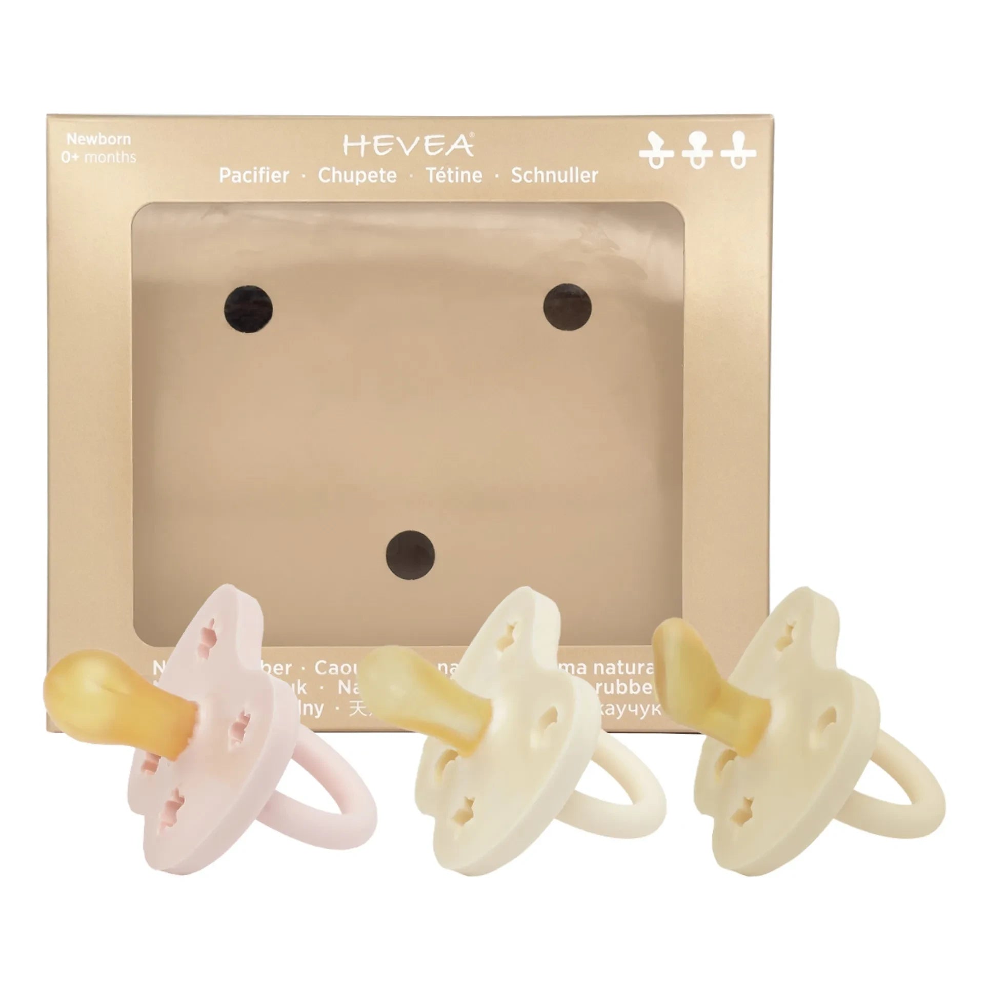 Hevea - Set of 3 Pacifiers Discovery Pack | Powder pink