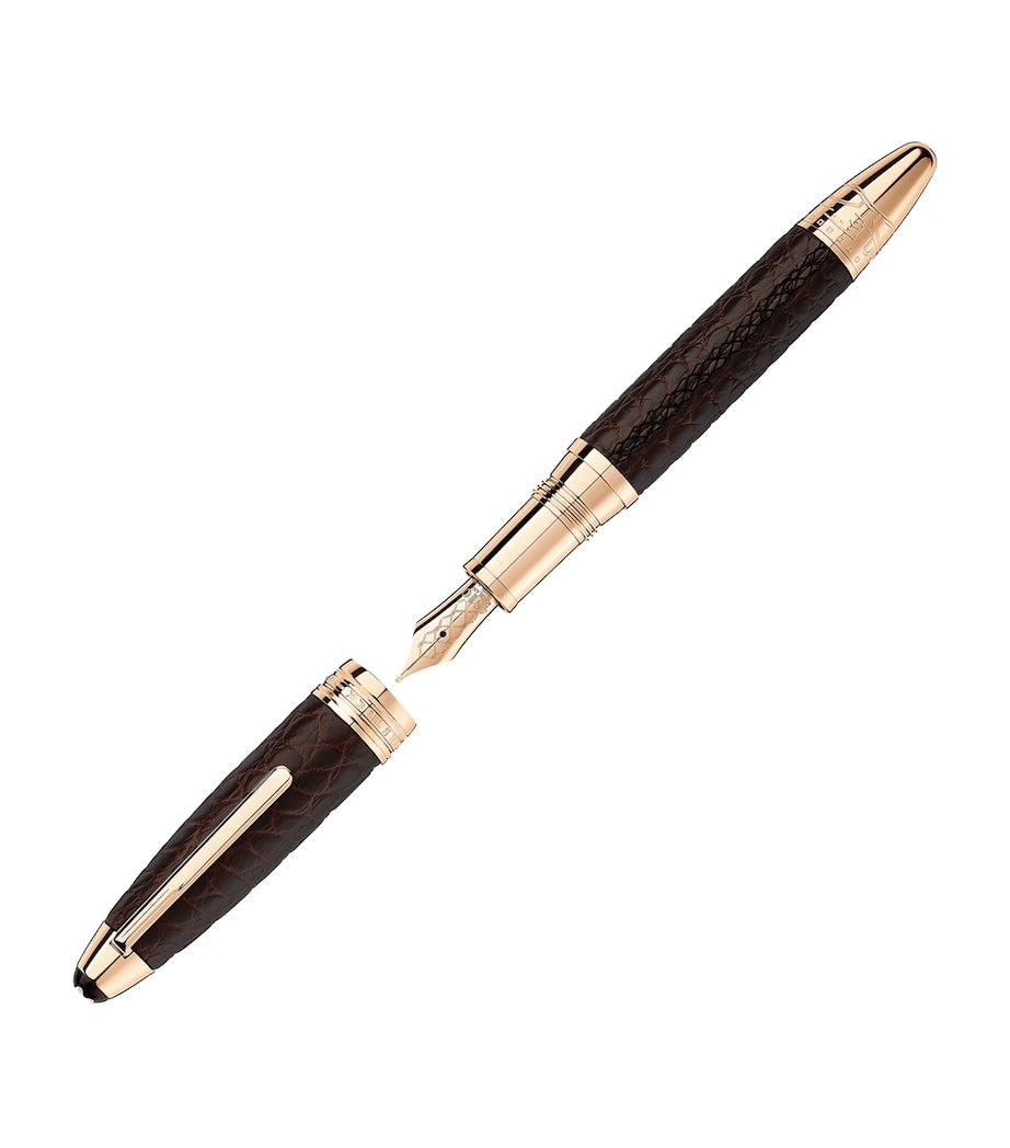 Montblanc Platinum-Plated Leather Meisterstuck Fountain Pen