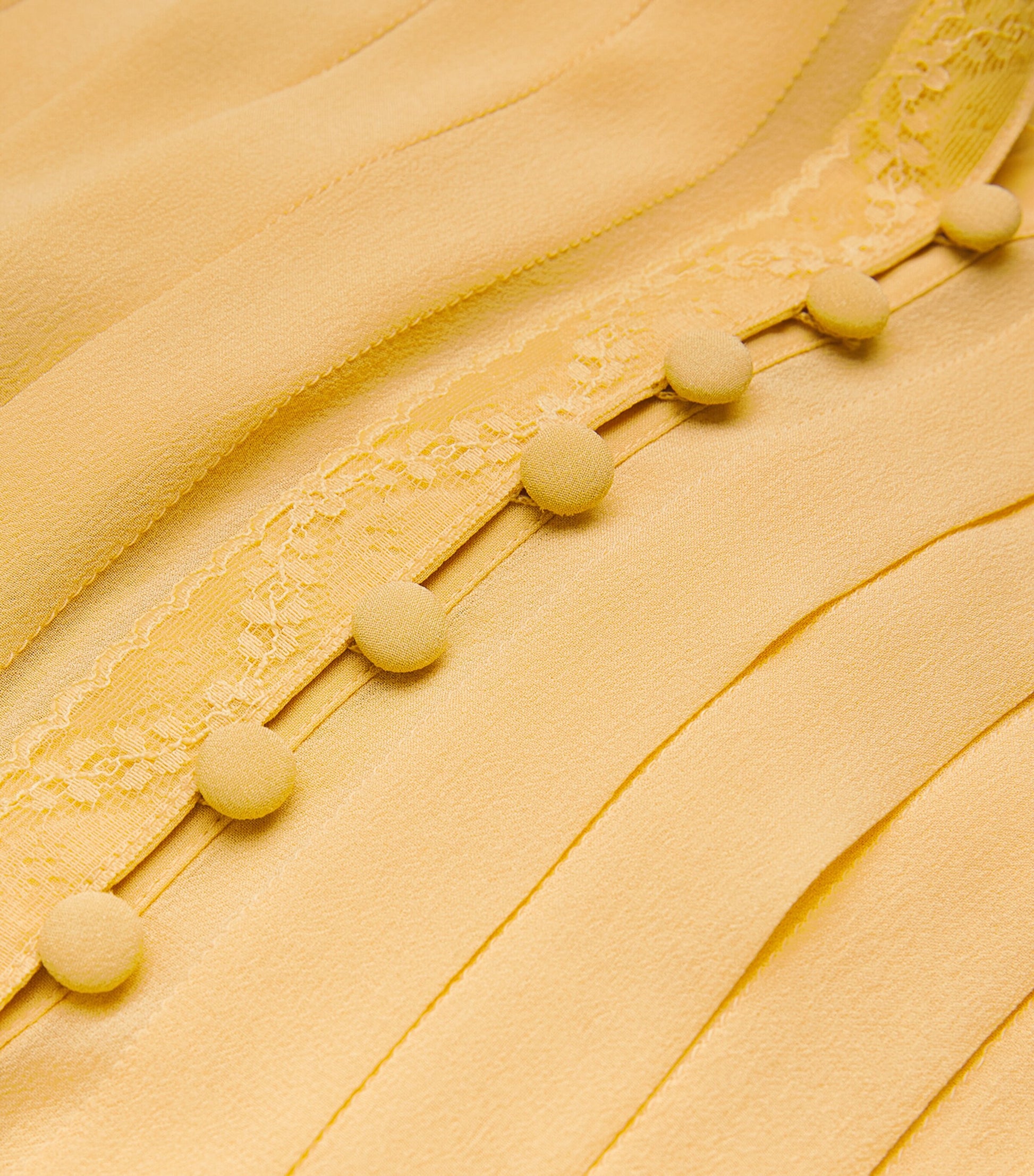 Etro Yellow Silk High-Neck Pleated Gown