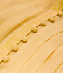 Yellow Silk High-Neck Pleated Gown