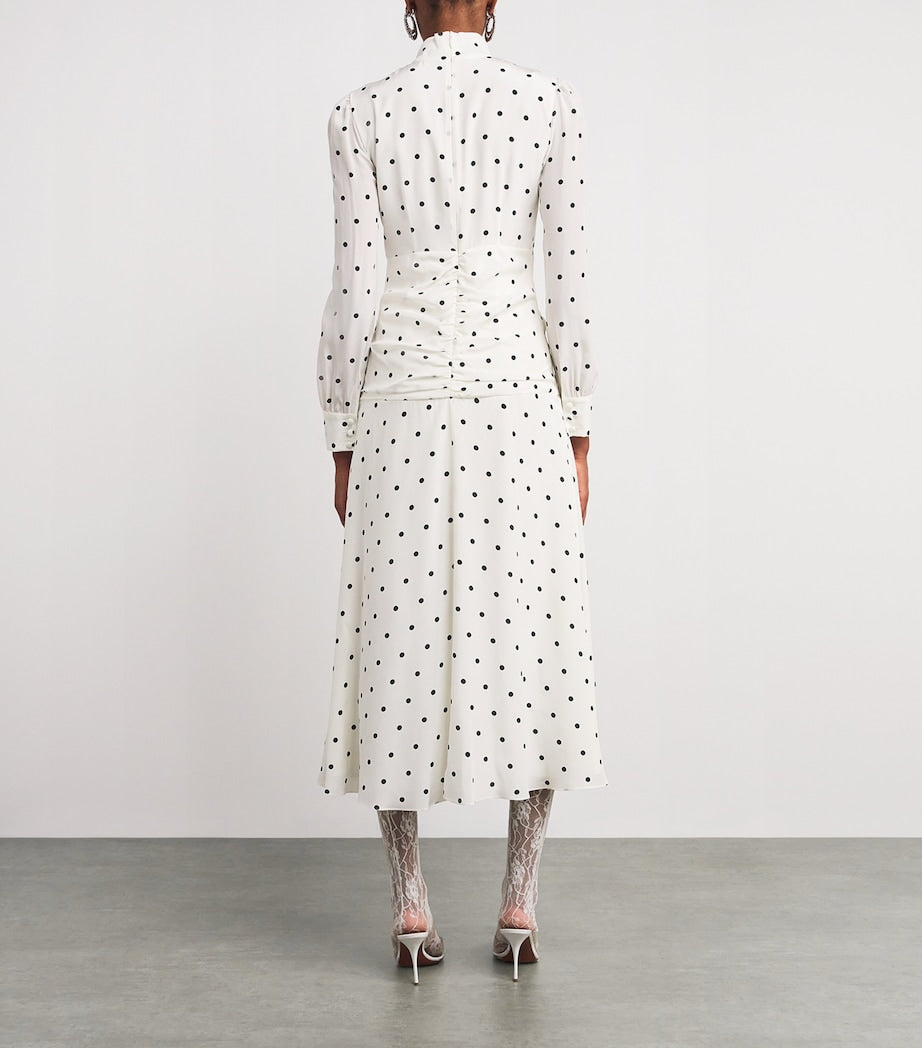 Silk High-Neck Midi Dress