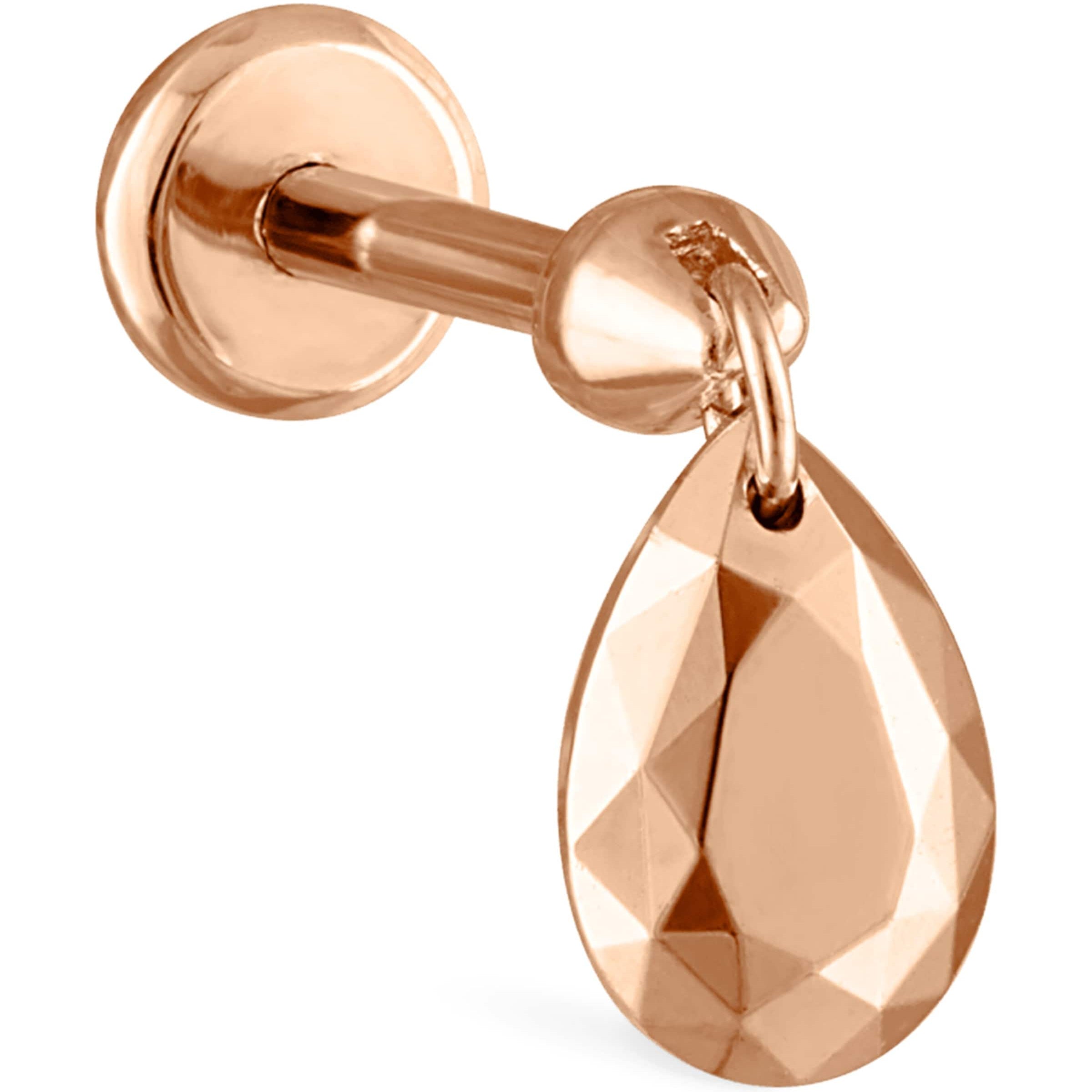 Faceted Pear Charm Single Threaded Stud (5.5mm)