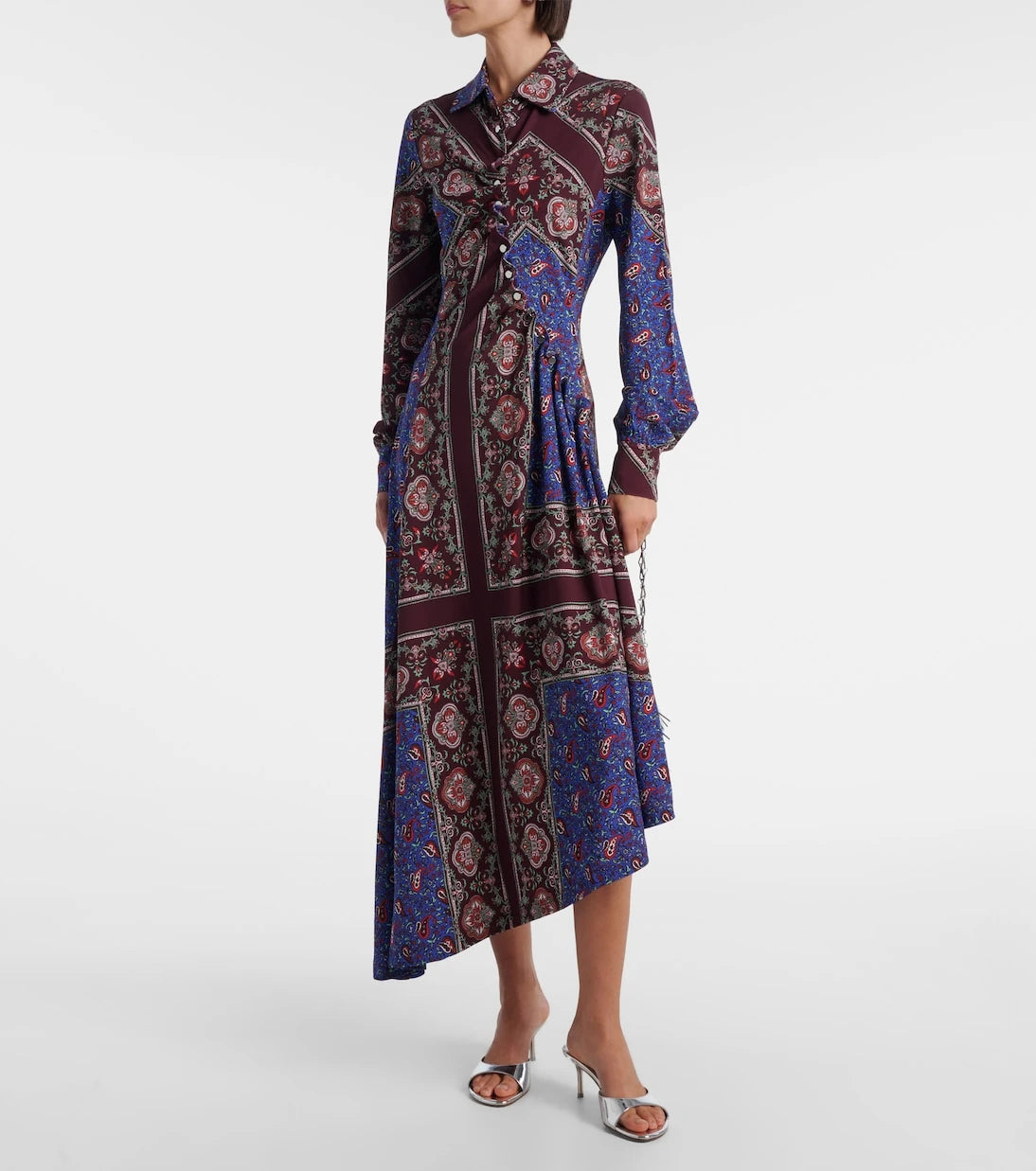 Rabanne - Asymmetric paisley printed midi dress