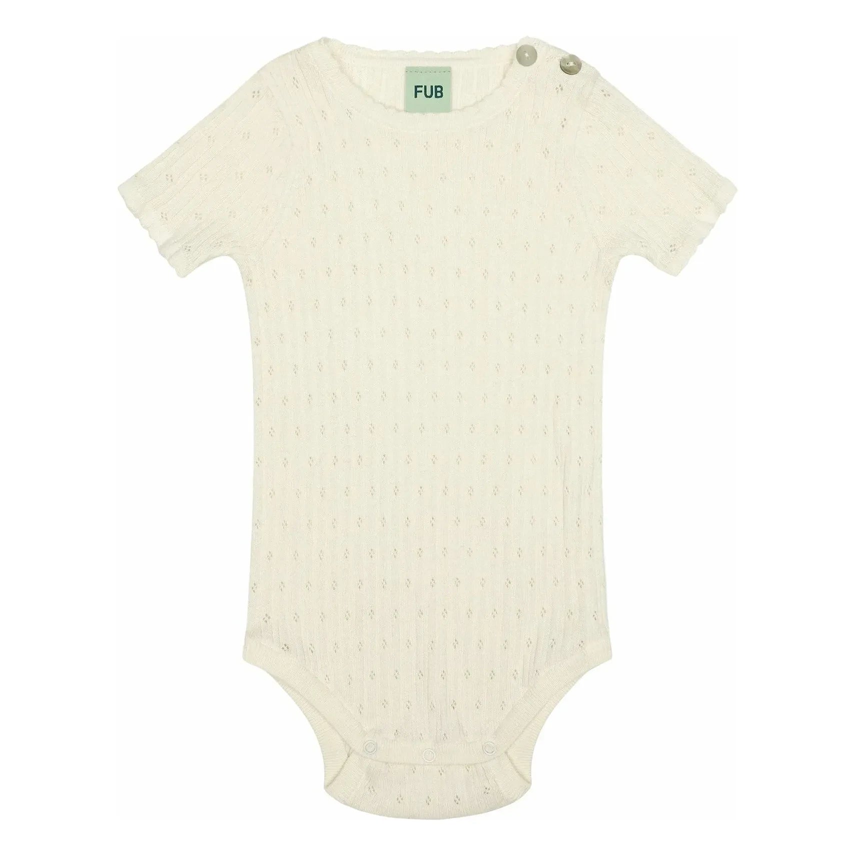 FUB - Pointelle Fine Knit Organic Cotton Bodysuit | Ecru