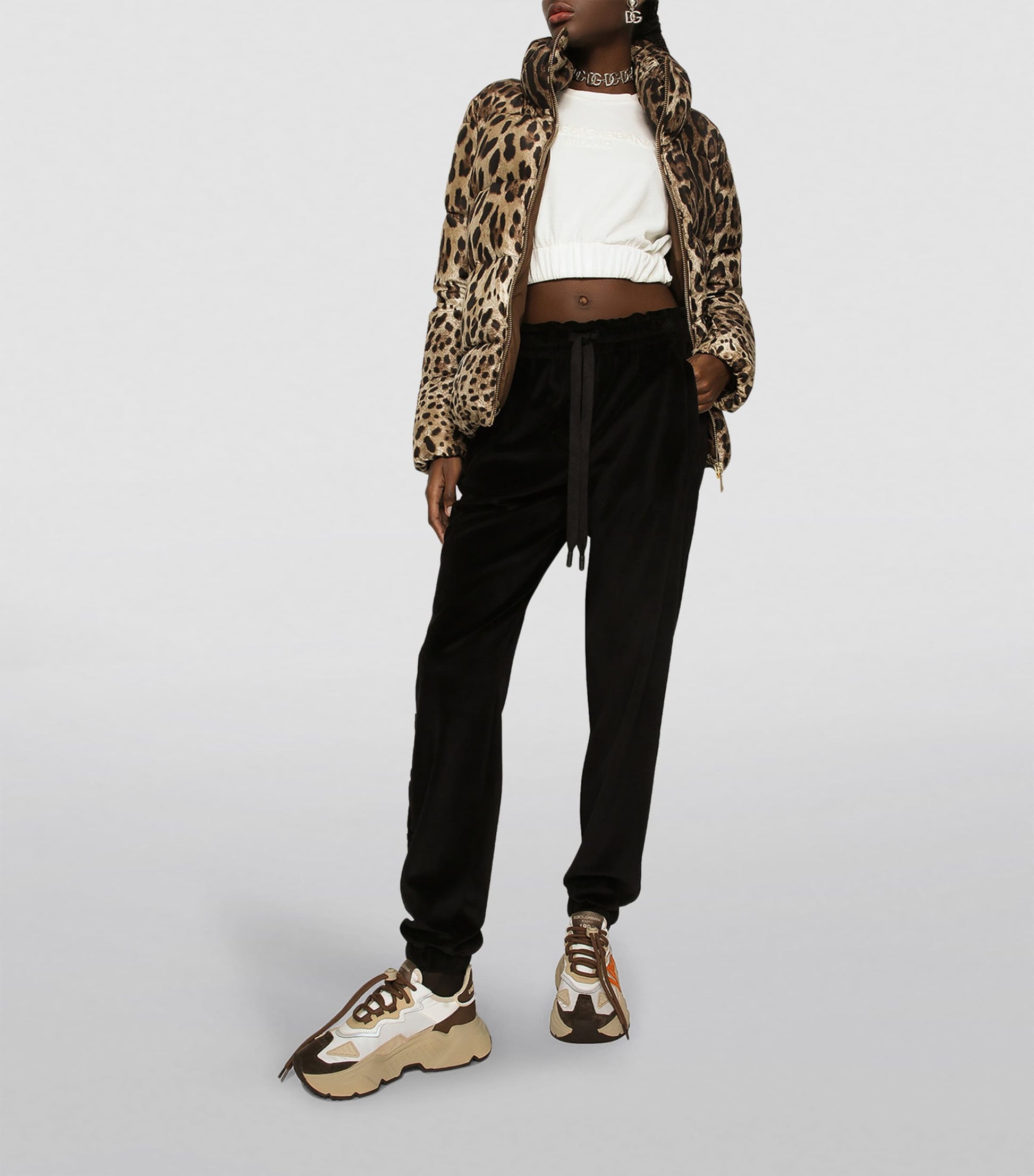 Multi Leopard Print Puffer Jacket