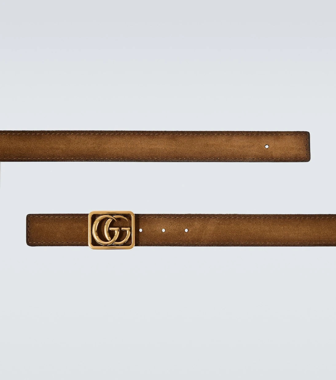 غوتشي - حزام جلدي سويدي بوجهين بتصميم Double G