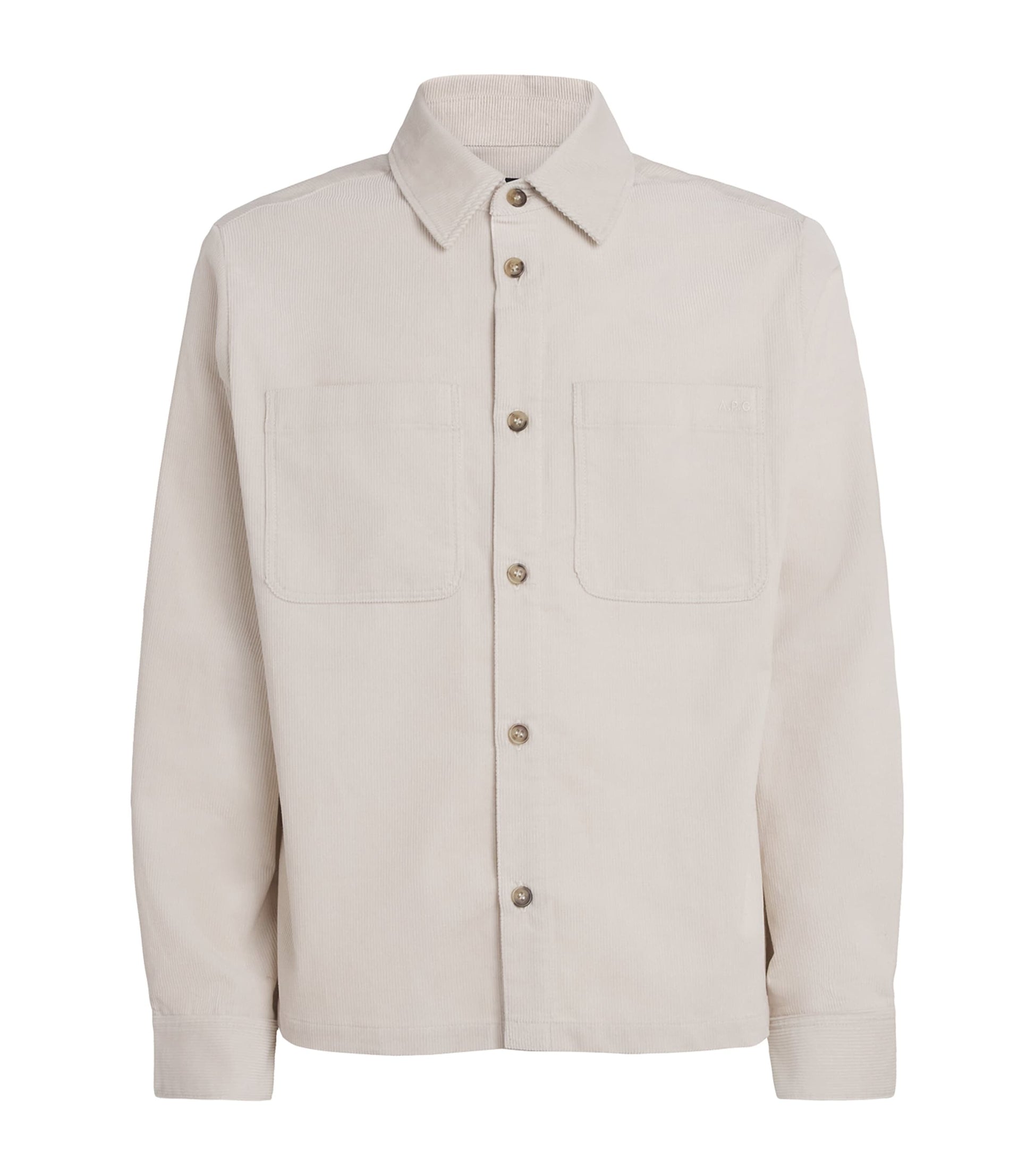 A.P.C. White Cotton Corduroy Leon Overshirt