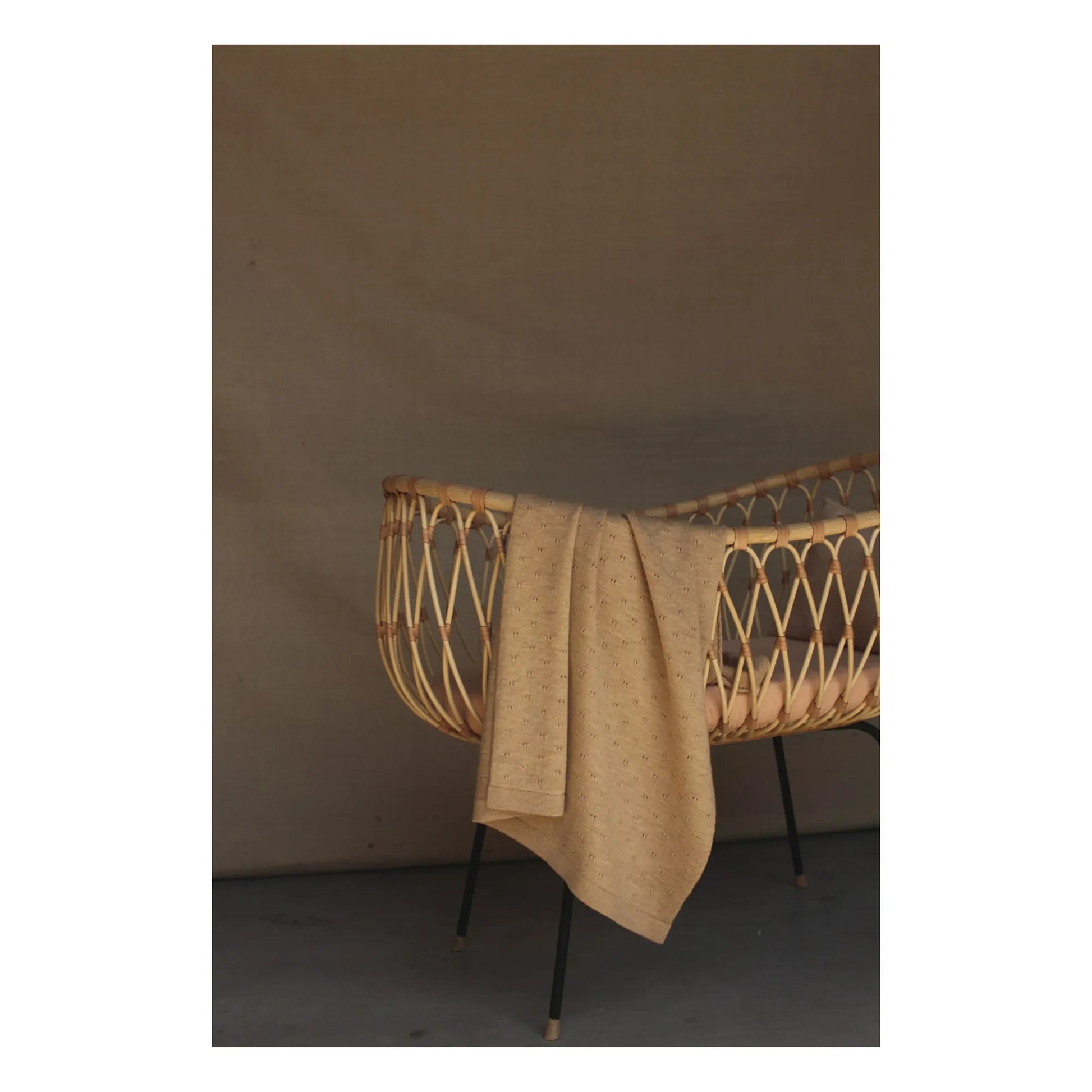 Hvid - Bibi Pointelle Merino Wool Blanket | Beige