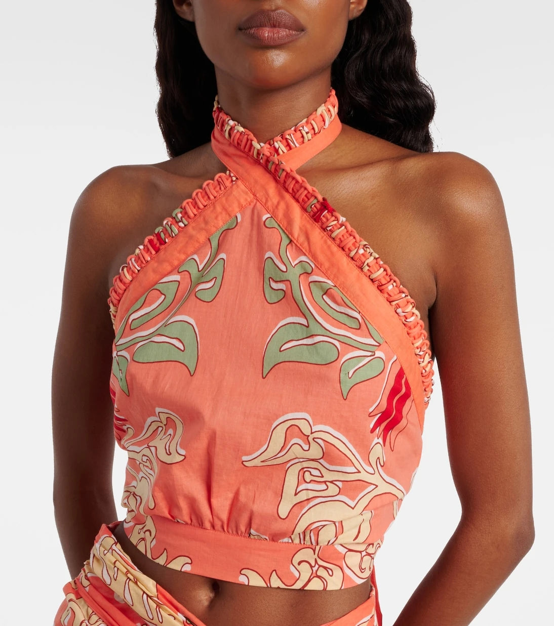 Poupette St Barth - Suma printed cotton crop top