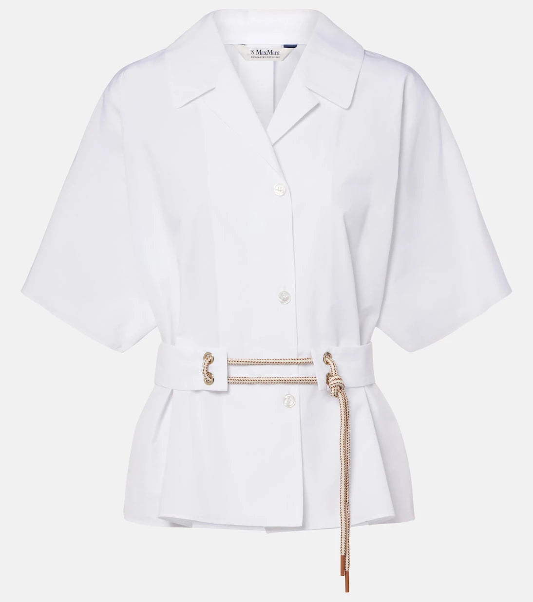 'S Max Mara - Carisma belted cotton poplin shirt