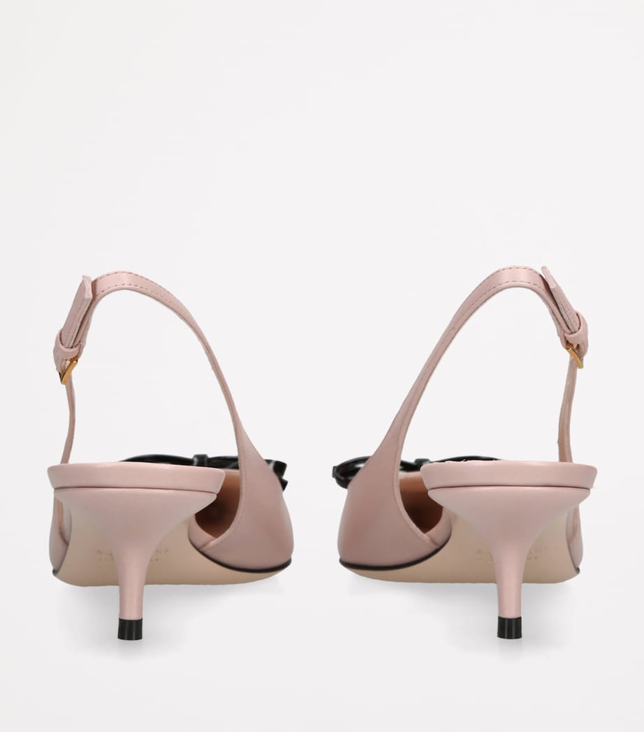 Valentino Garavani White Leather Bepointy Slingback Heels 45