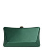 Rodo Green Satin Lally Clutch Bag