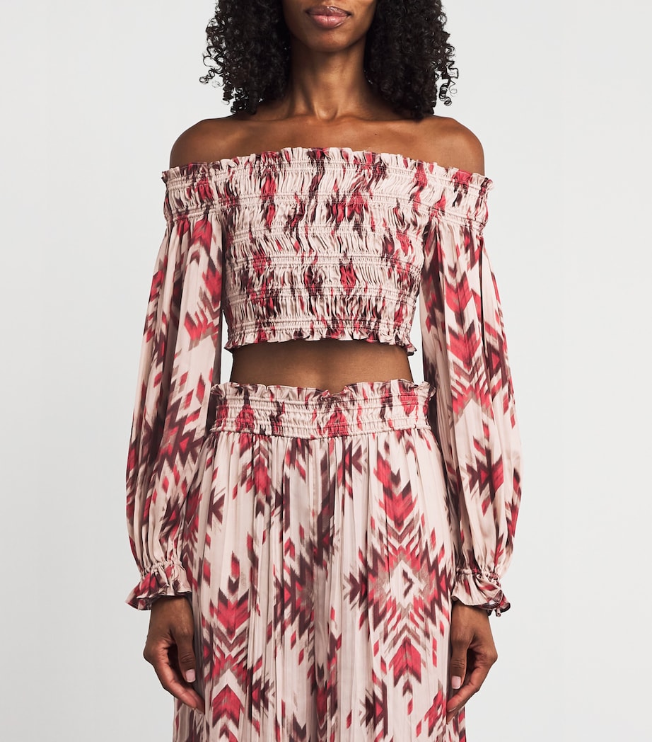 L'Agence Multi Graciela Off-The-Shoulder Smocked Top