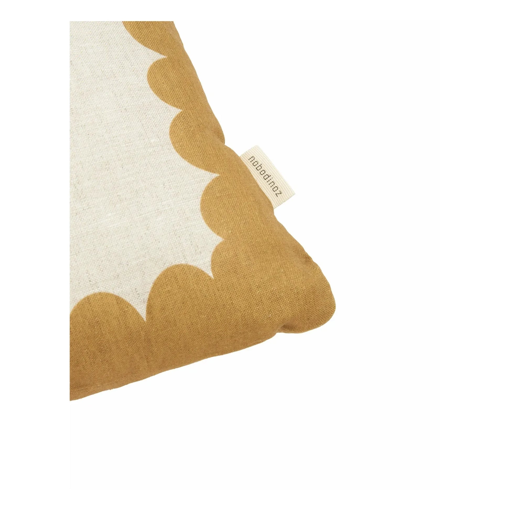 Nobodinoz - Vibes rectangular cushion - French linen | Mustard