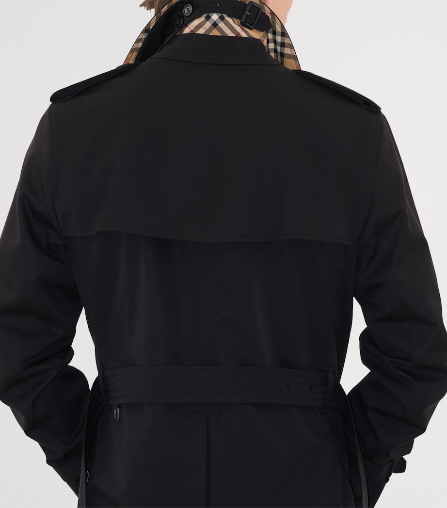 Burberry Black Cotton Kensington Short Trench Coat