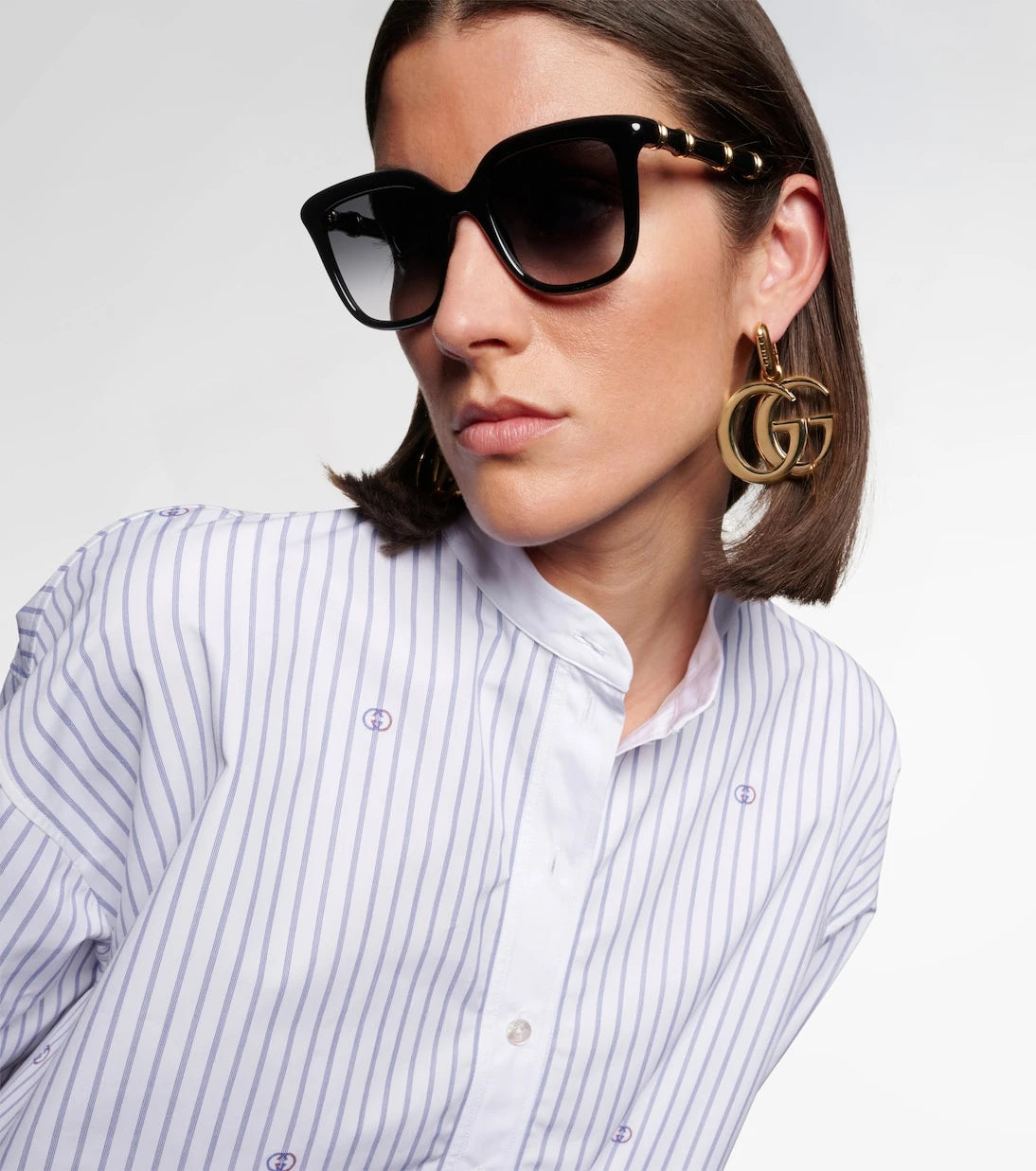 Gucci - نظارة شمسية بامبو مربعة