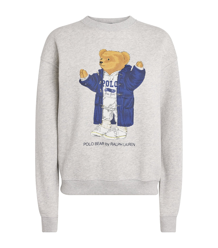 Grey Cotton-Blend Polo Bear Sweatshirt