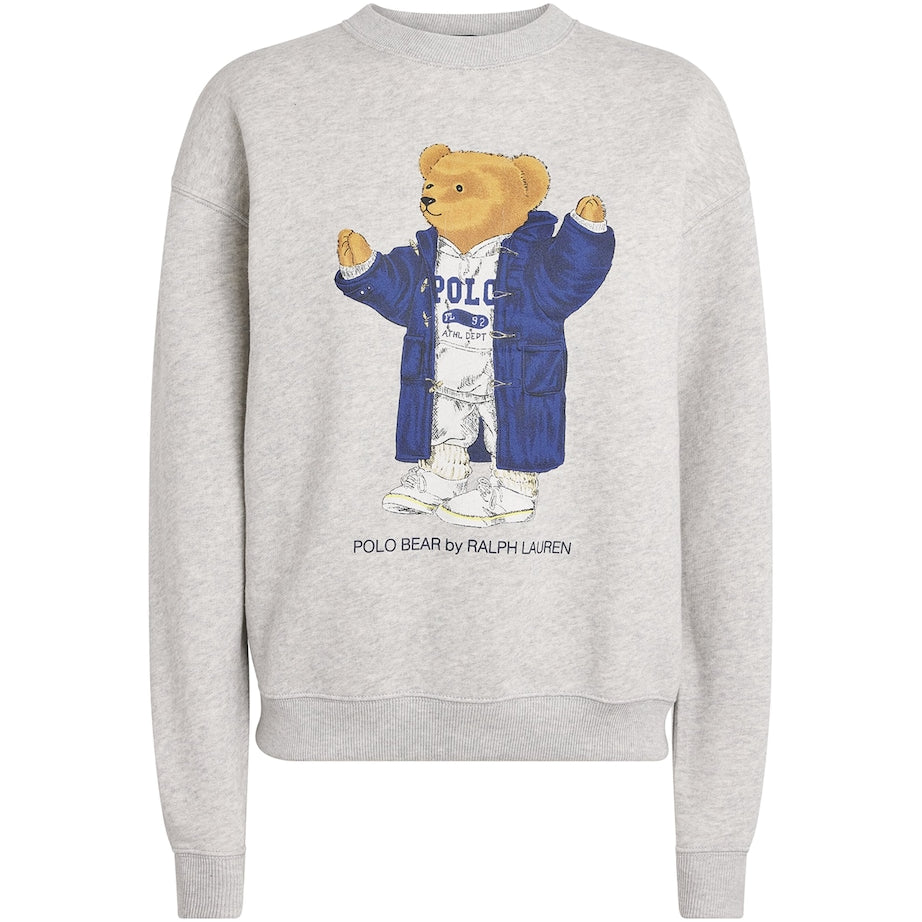 Grey Cotton-Blend Polo Bear Sweatshirt