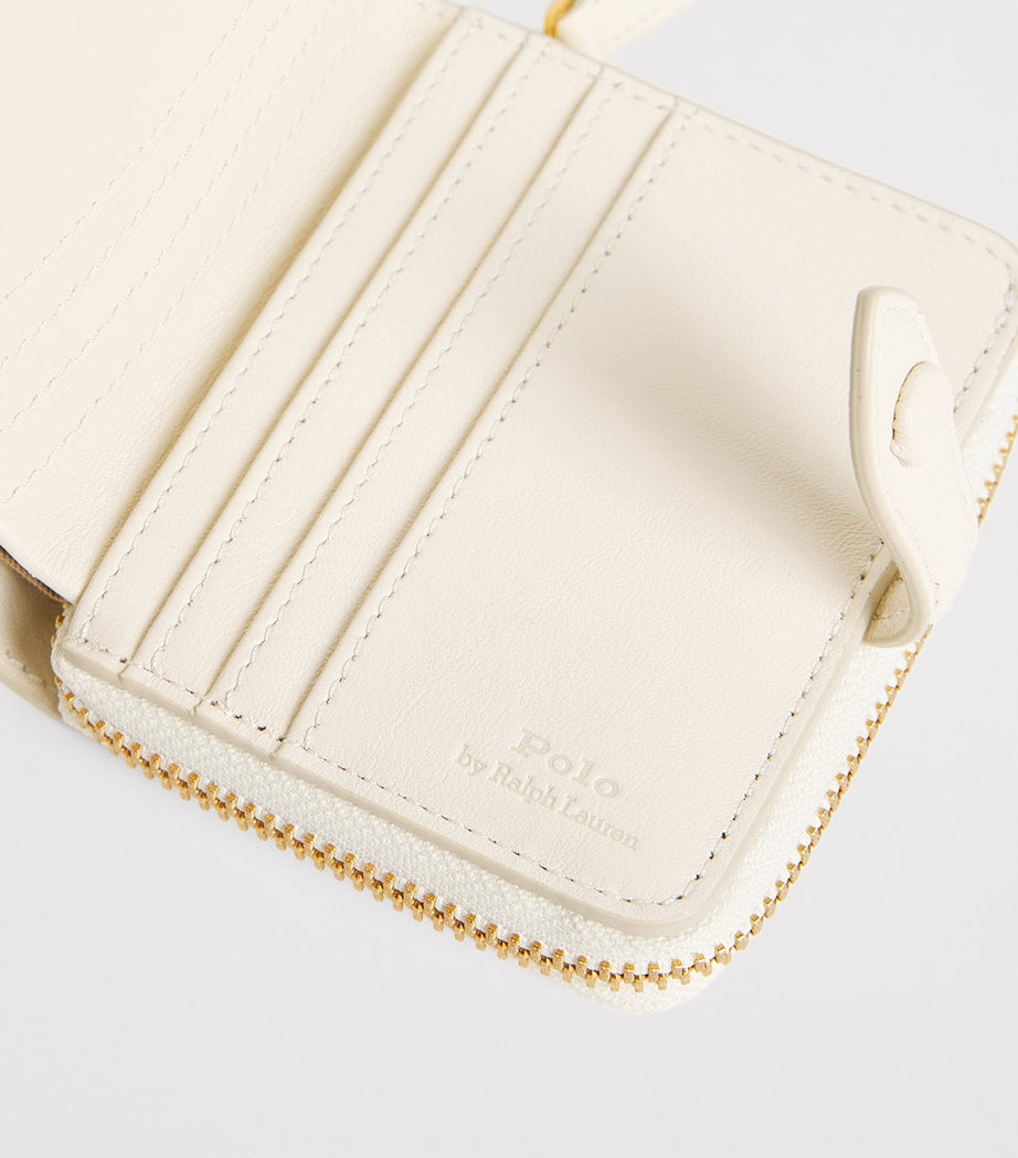 Ivory Leather Polo Bear Wallet