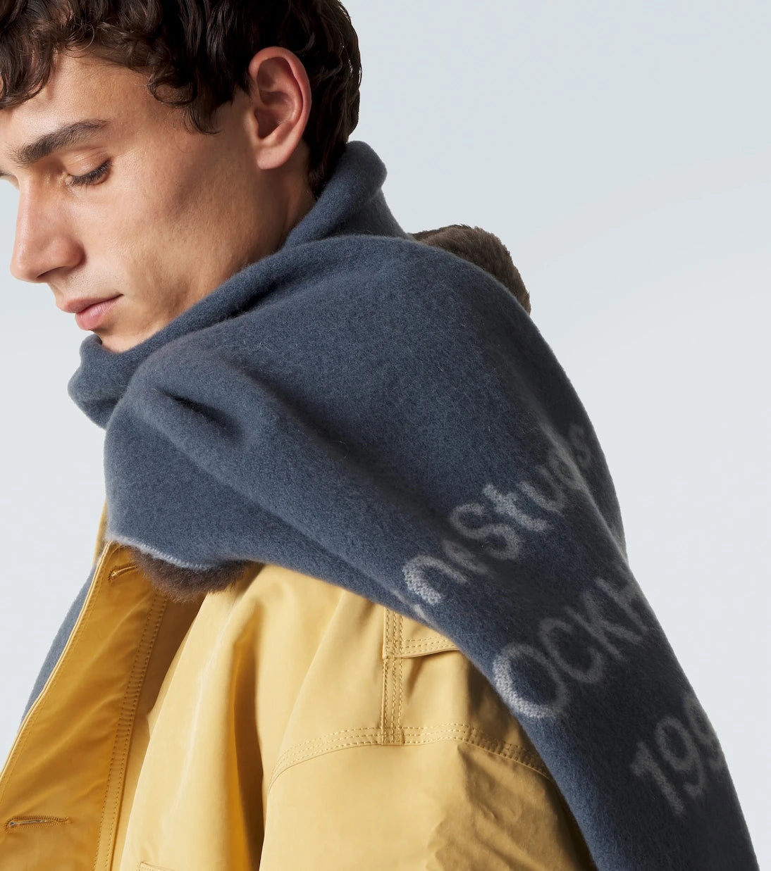 Acne Studios - Fringed logo wool scarf