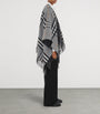 Burberry Grey Wool-Cashmere Contrast-Check Cape