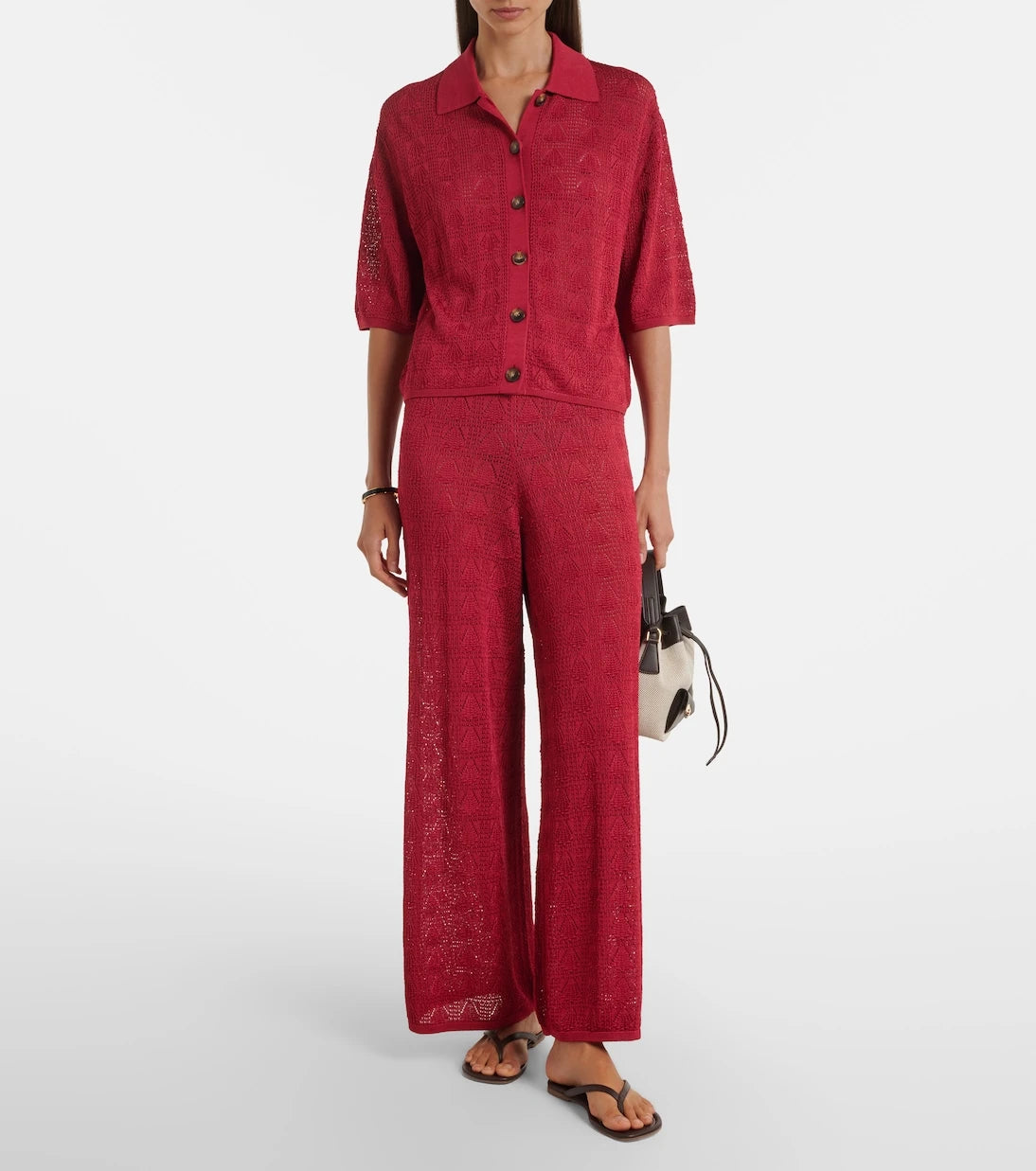 Loulou de Saison - Egeo knitted wide-leg pants