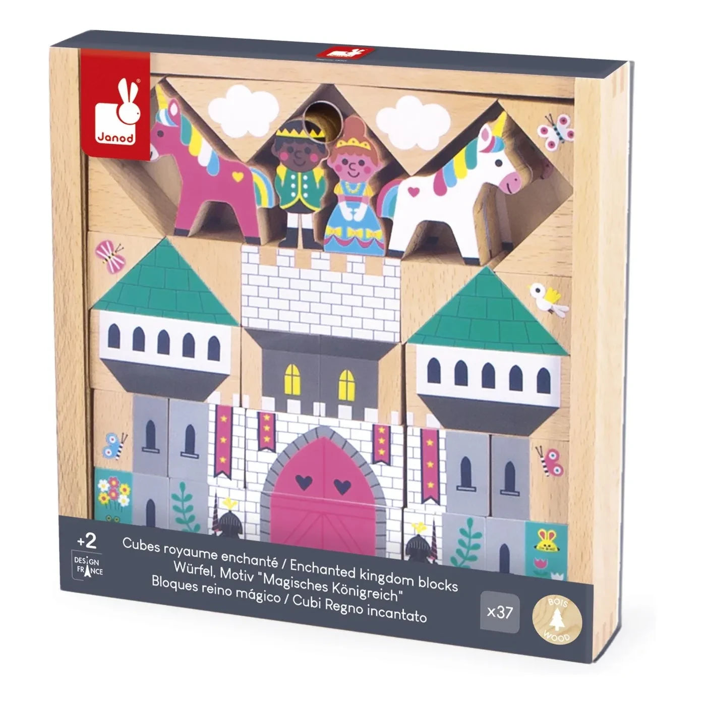 Janod - Enchanted Kingdom wooden blocks set - Cross Roads