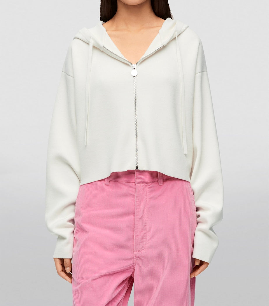 White Anagram Zip-Up Hoodie