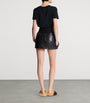 Black Lambskin Belted Mini Skirt