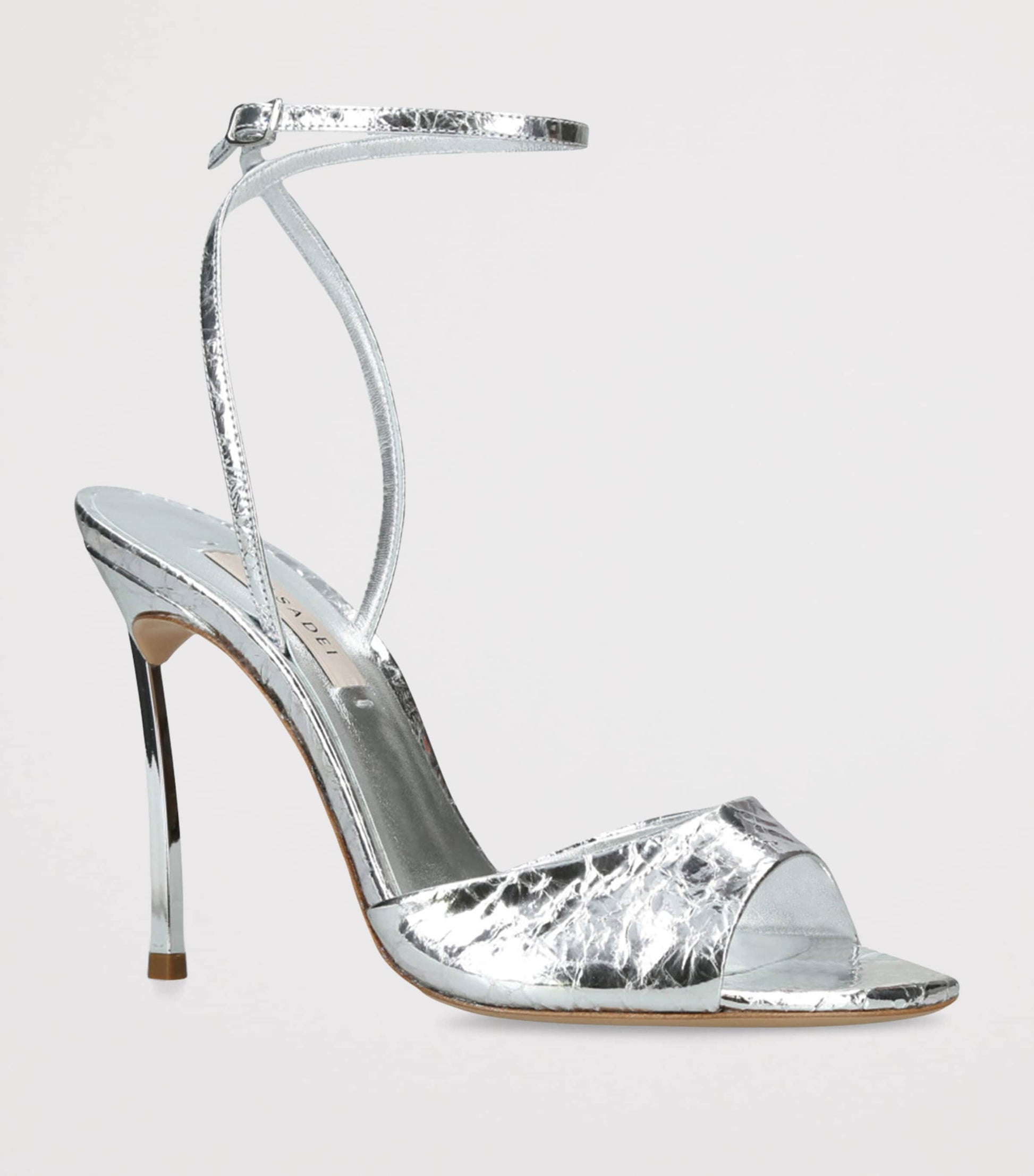 Casadei Metallic Leather Blade Heeled Sandals 100