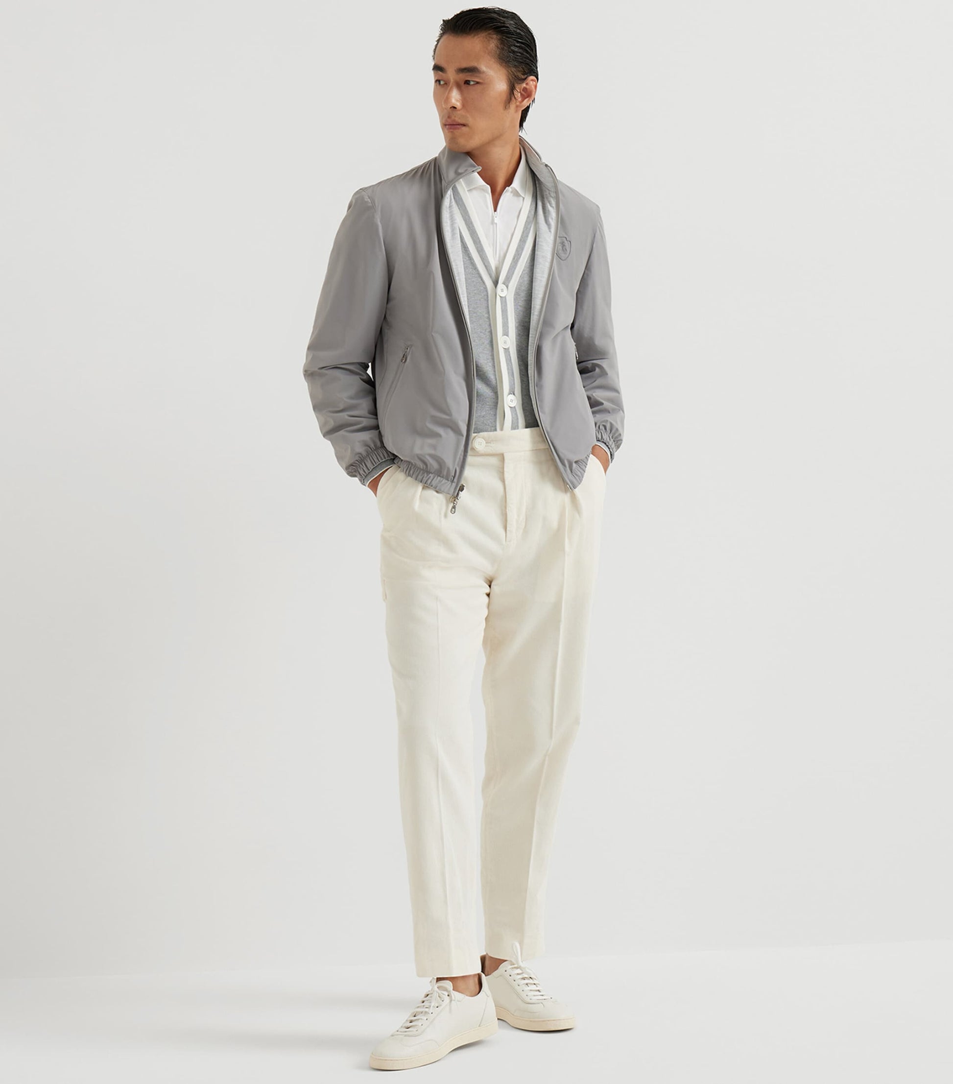 Brunello Cucinelli Zipped Logo Polo Shirt