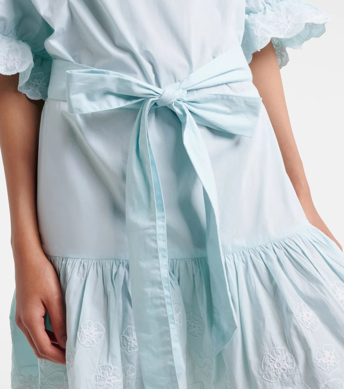 Juliet Dunn - Embroidered cotton poplin minidress