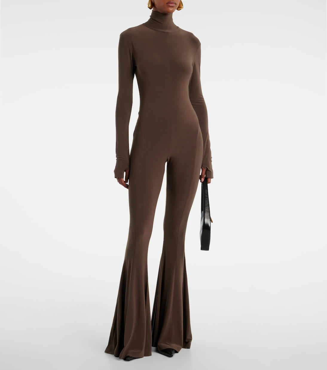 Norma Kamali - Turtleneck jersey jumpsuit