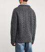 System Grey Wool-Blend Polo Sweater