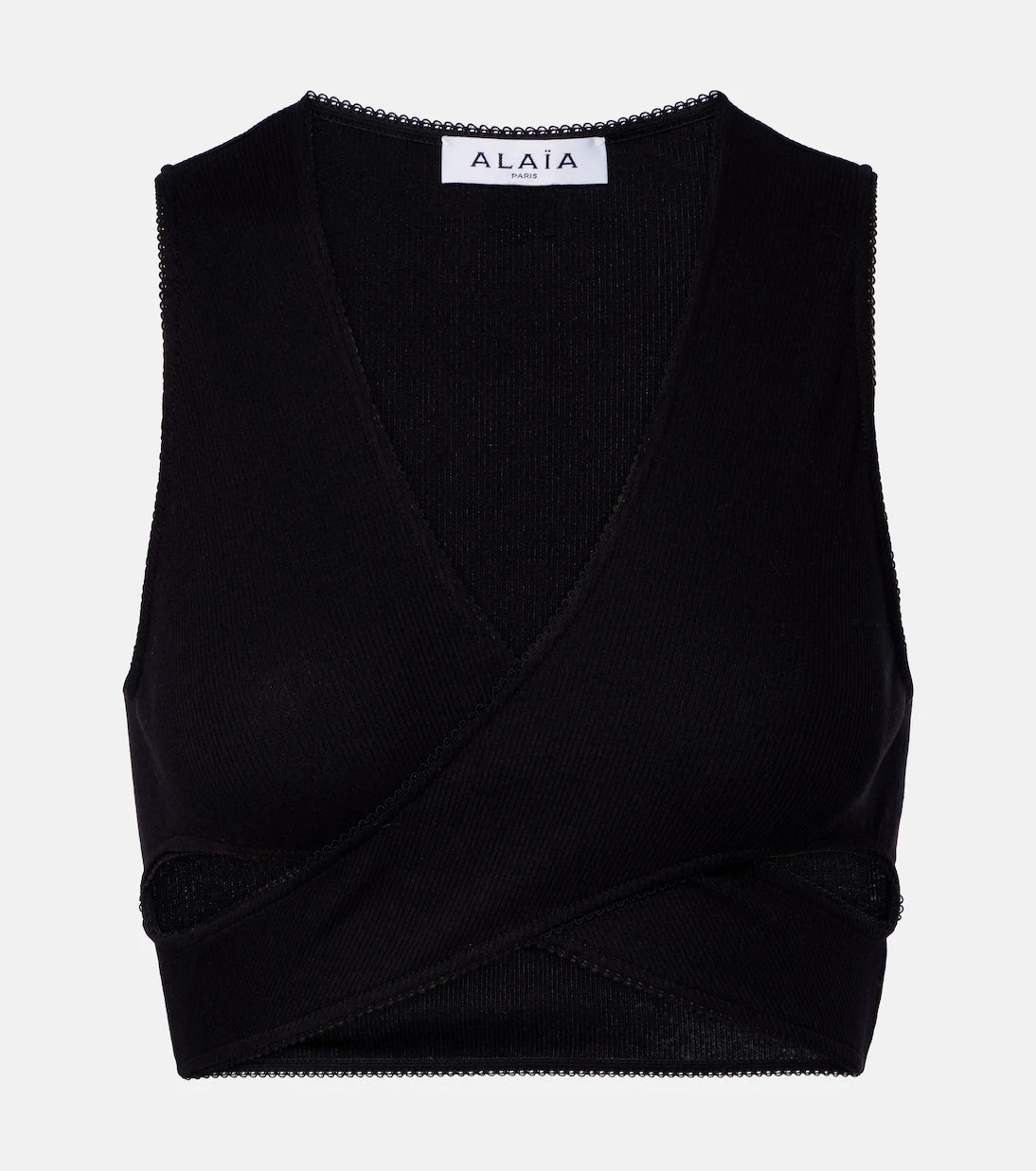Alaïa - Ribbed-knit jersey crop top