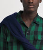 Green Cotton Flannel Check Overshirt