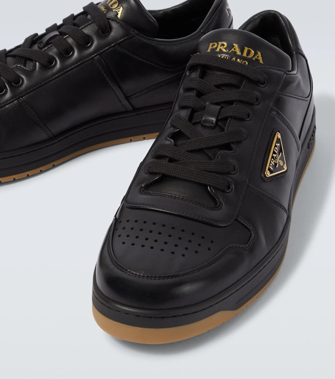 Prada - Downtown leather sneakers