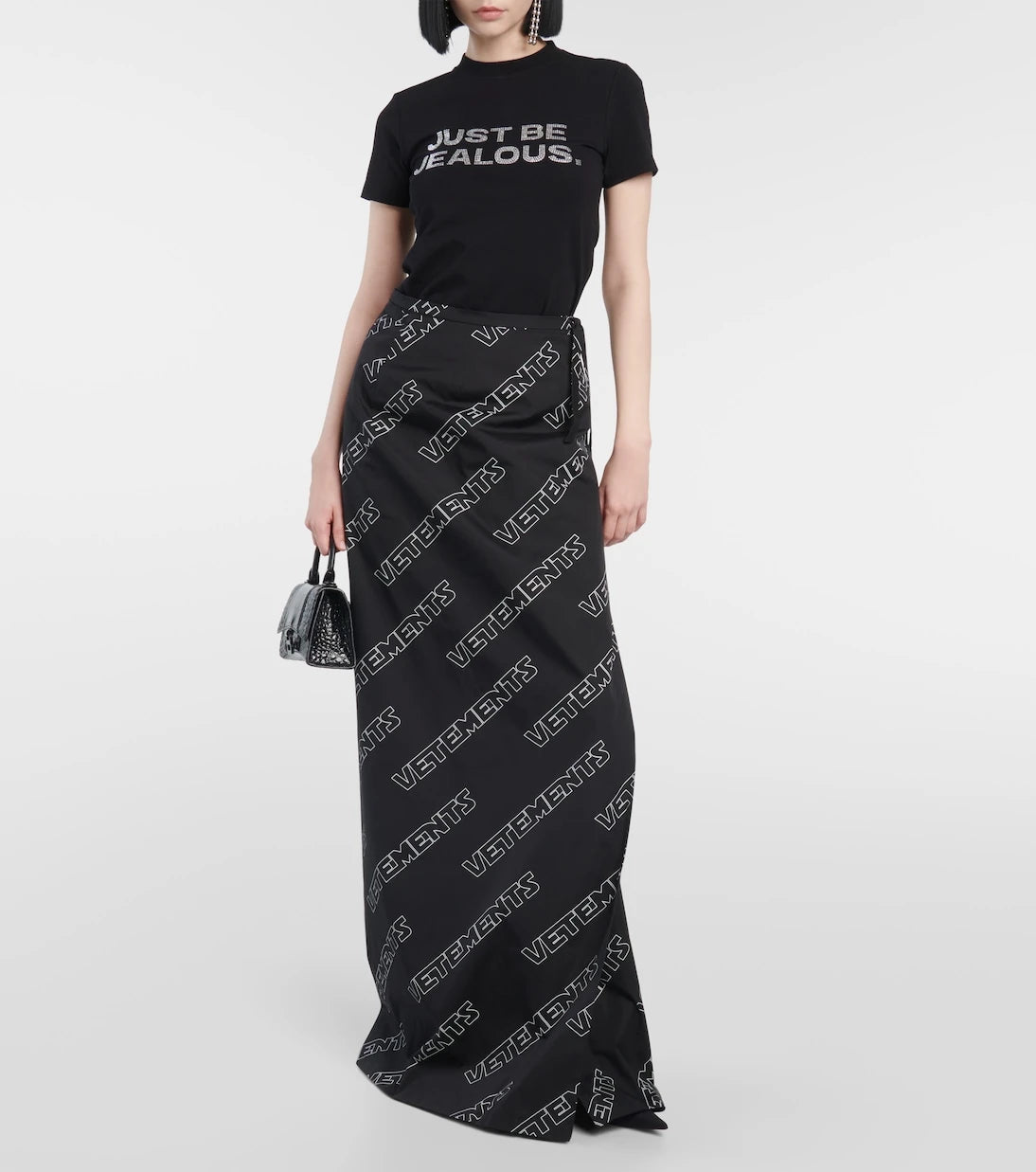 Vetements - Logo cotton wrap skirt