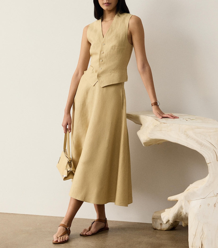 Linen Erica Midi Skirt