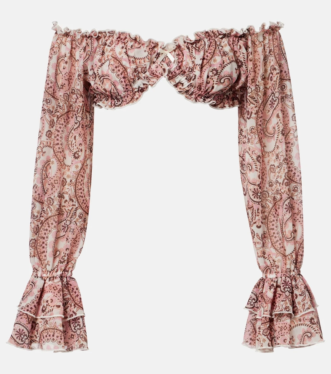 Bananhot - Elma off-shoulder paisley crop top