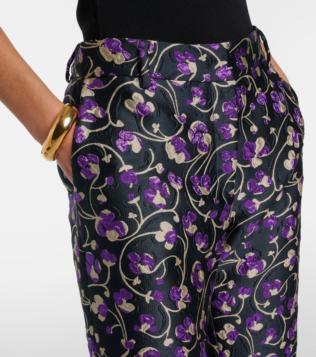 La DoubleJ - 24/7 Honeysuckle jacquard straight pants