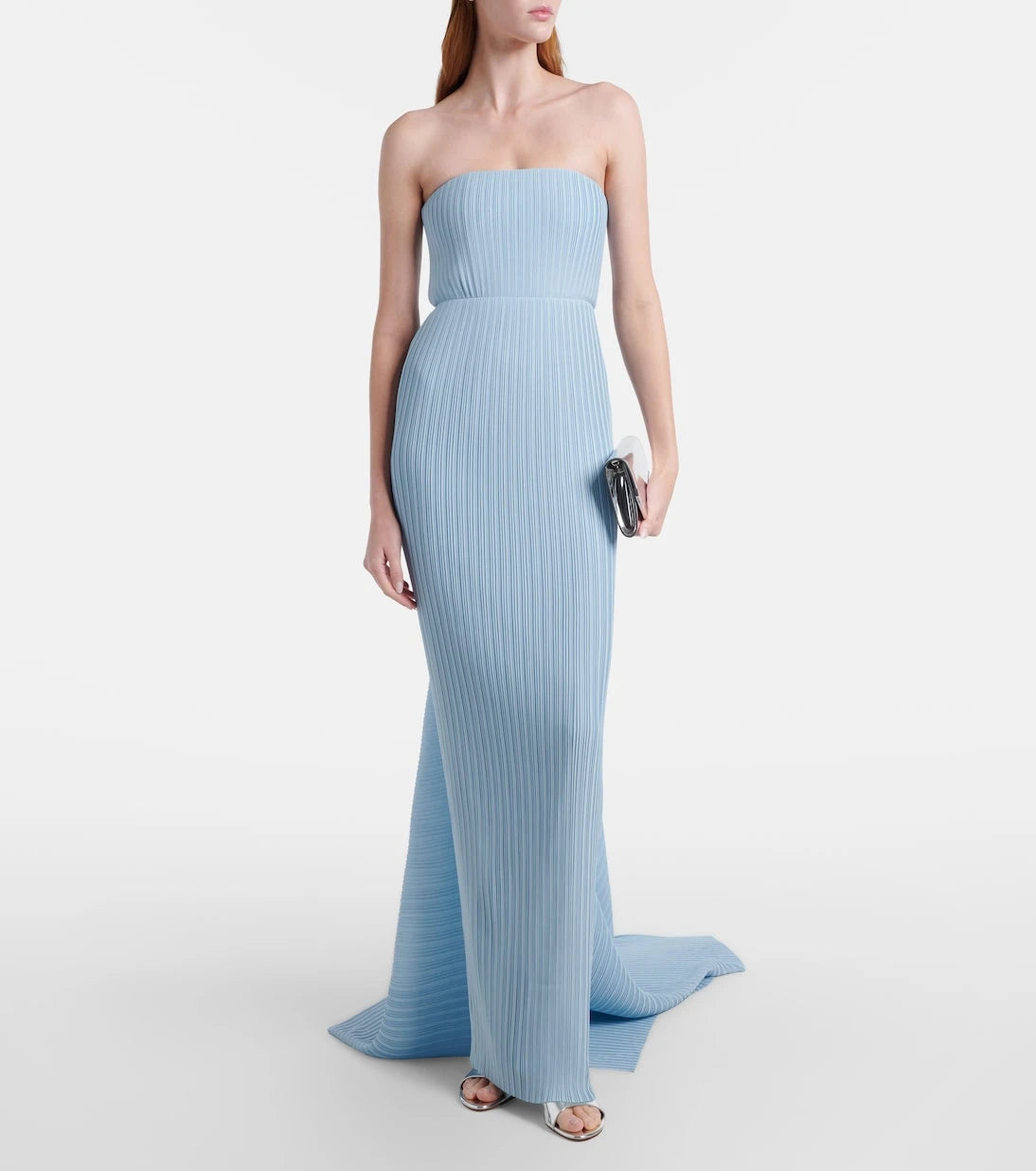 Solace London - Hurlee pleated strapless gown