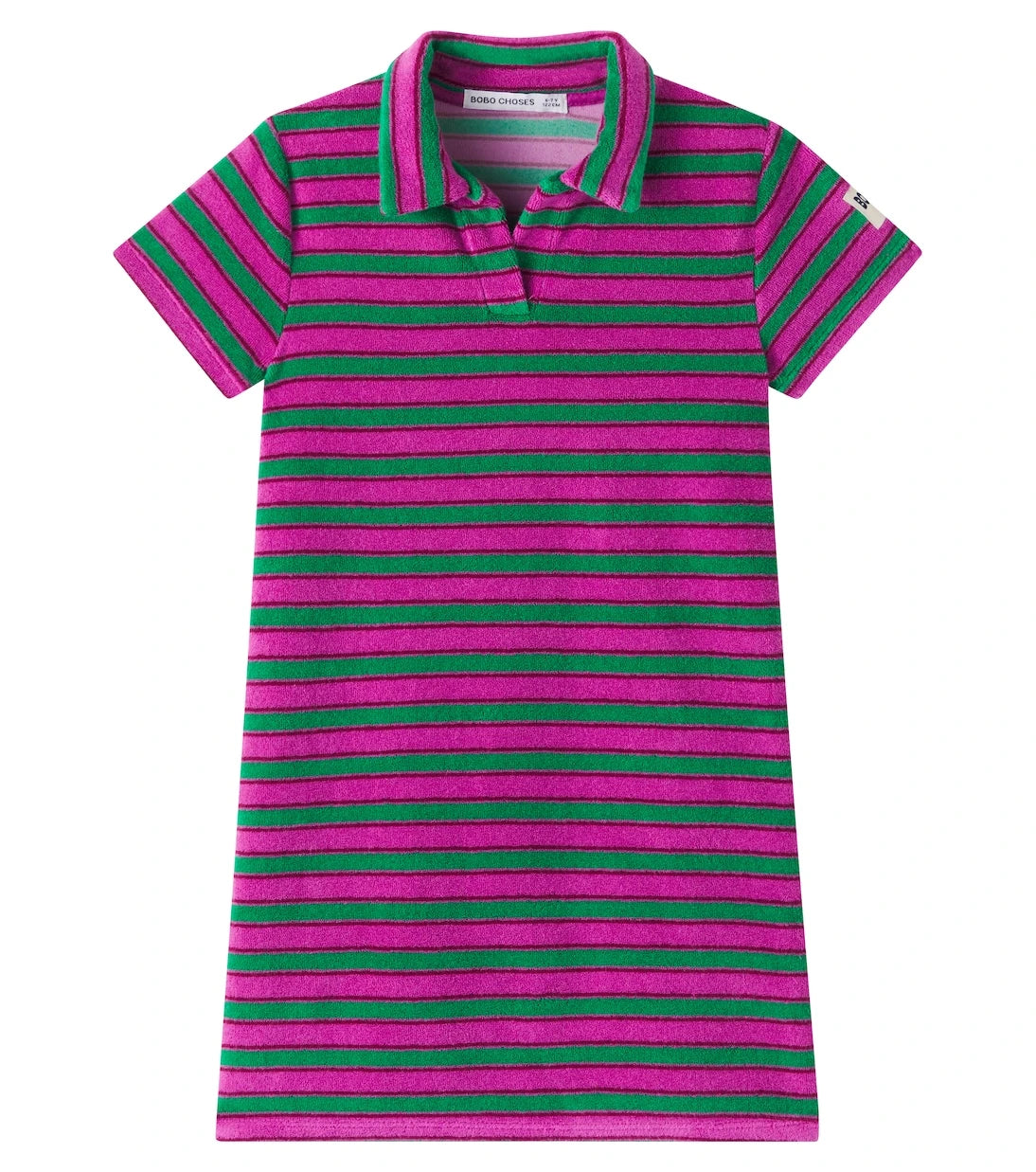 Bobo Choses - Striped cotton-blend terry polo dress